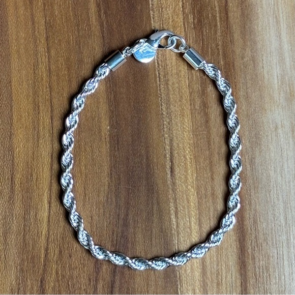 Sterling Silver Rope Chain Necklace and Bracelet Set - Picture 3 of 5